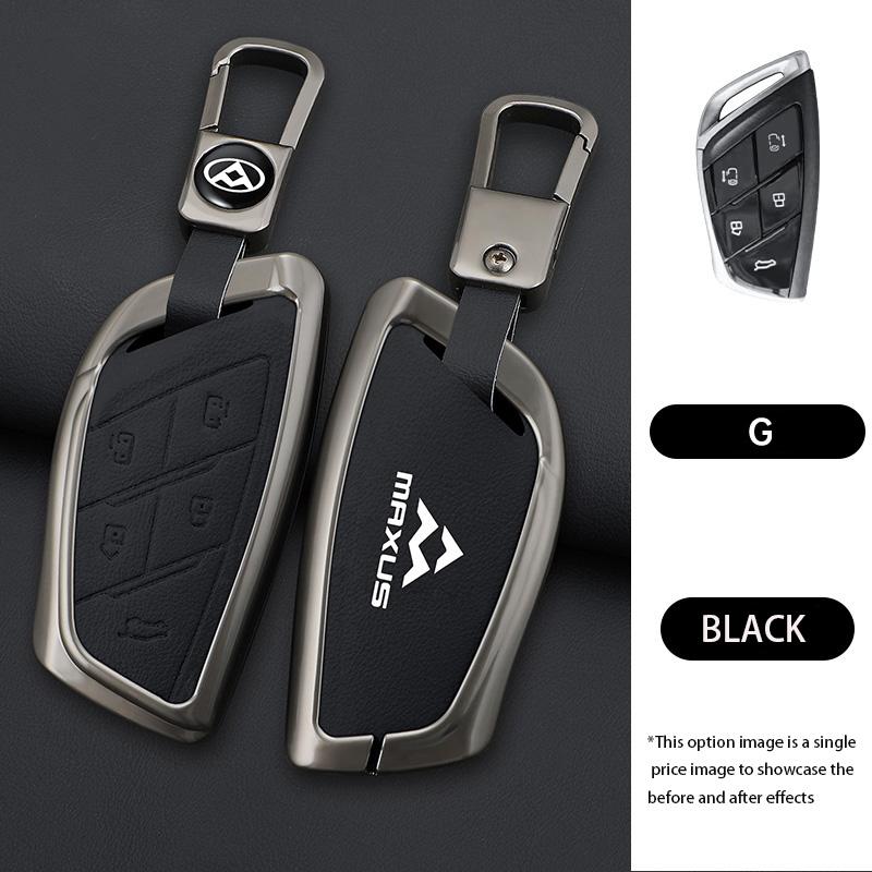 Zinc Alloy Leather Car Remote Key Cover Fob Case Protector Holder Shell For MAXUS G90 MPV MIFA 9 2022 Keychain Accessories