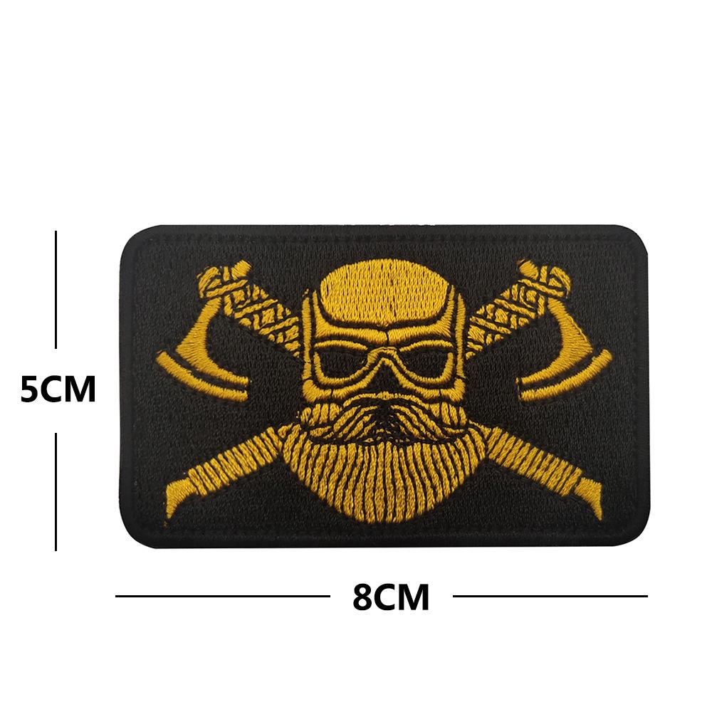 Viking Battle Axe Morale Patch - White/Gray/Yellow