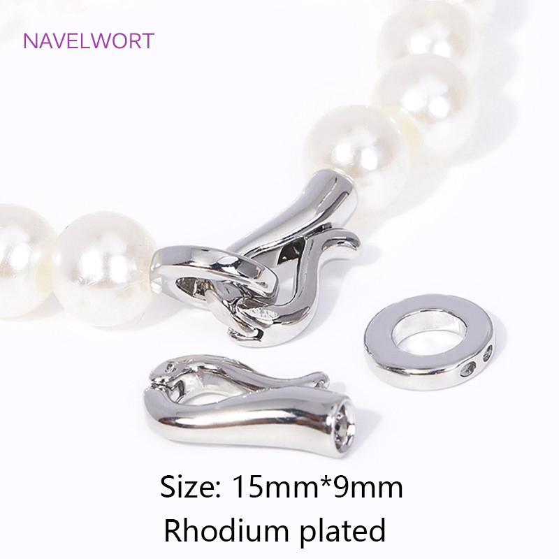 

Trendy 18K Gold Plated Beads End Caps Fastener Clasps Pearl Clasp Connector, For DIY Bracelet Jewelry Making Accessories 1 piece
