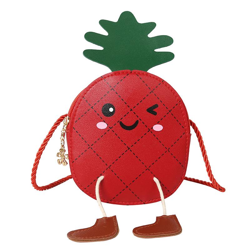 New Cute Pineapple Children's Bag Little Girl Messenger Bag Fashion Cartoon Shoulder Bag Baby Accessories Coin Purse