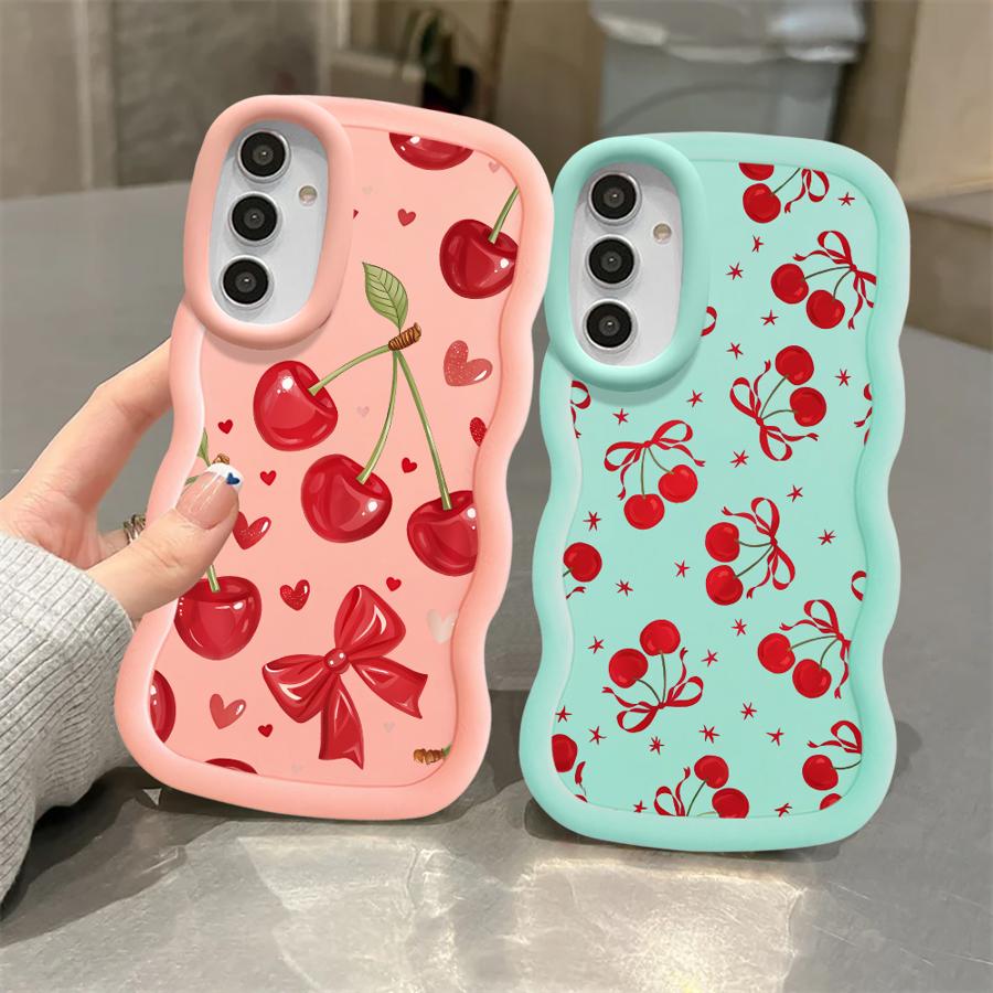 Case for Samsung Galaxy A14 A52 A13 A11 A15 A12 A21s A16 Soft Phone Cover A05 A23 A53 A03 A33 A22 A06 A04 Red Lovely Cherry