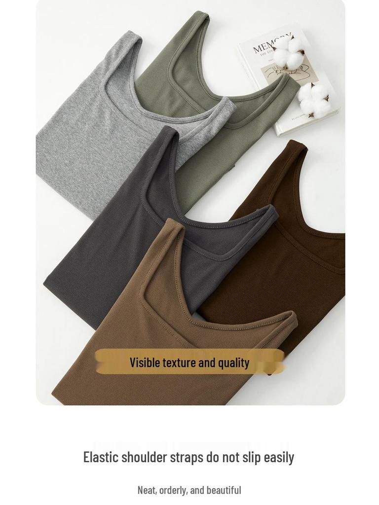 Dámský letní top bez rukávů se čtvercovým výstřihem - Volné, všestranné a lehké tílko