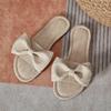 Fairy Style Bow Slippers for Women's Summer  New Large Flat Bottomed Minimalist Casual Beach Sandals