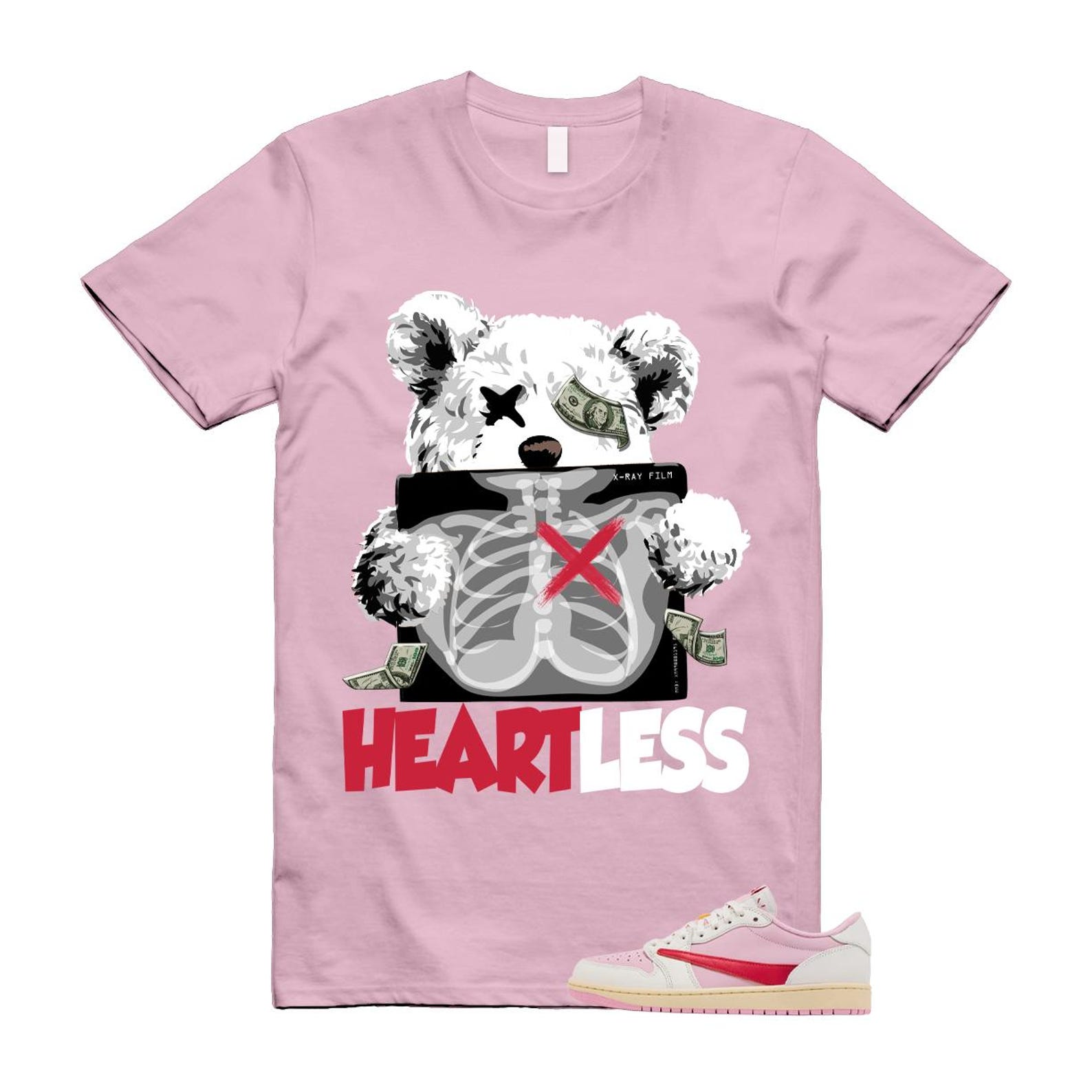 1 Tropical Pink Shy Muslin Travis Sail Retro Low OG SP T Shirt Match HEART XL