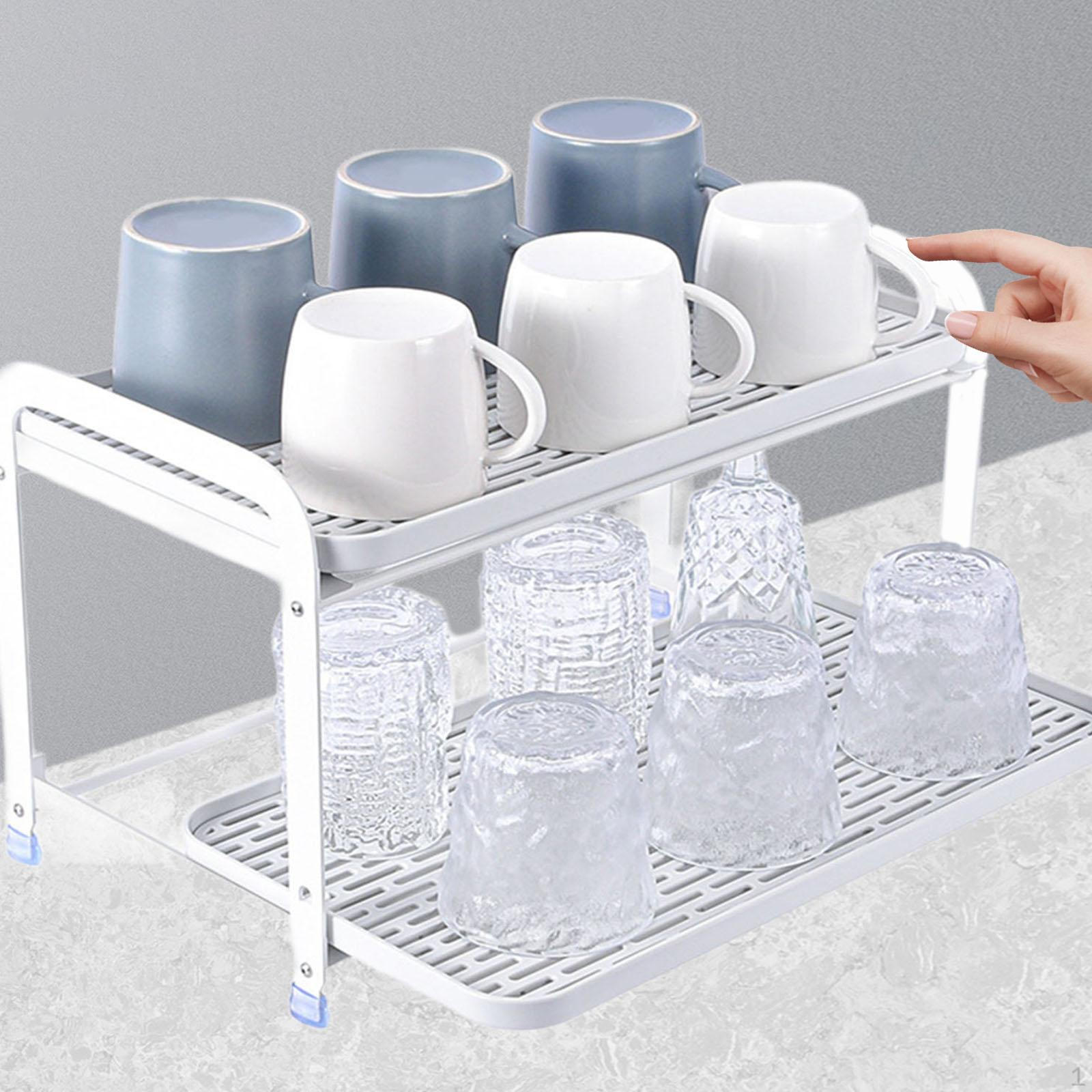 

2-уровневый держатель для кофейных чашек, стойка для слива бутылок, нержавеющая подставка для сушки кружек M