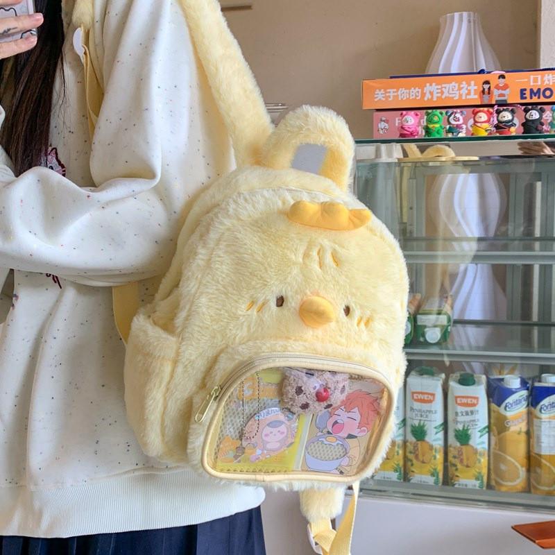 Chipmunk Plush Duck Backpack Schoolbag Itabag Cartoon Travel Bag Breathable