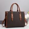 Vintage Retro Pu Leather Womens Casual Tote Bag With Zipper For Daily Use