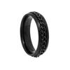Stainless Steel Rotatable Chain Couple Ring Anxiety Multifunctional  Fashion 6mm Fidget Spinner Rings Power Sense Gifts