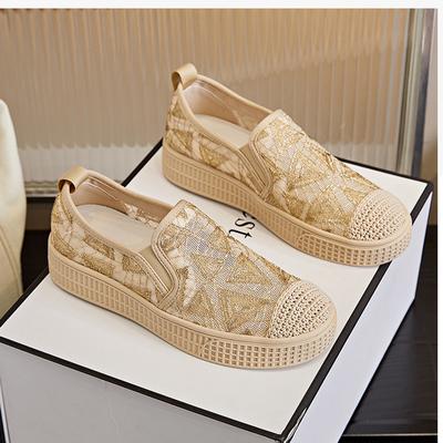Fashion 2024 New Fashion Women Flat Shoes Spring Summer Breathable Lace Casual Fisherman Shoes Girl Comfortable Slip-on Loafers