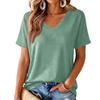 Women's V-Neck Printed Blouse, Lightweight Spring Summer Top