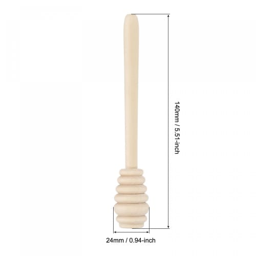 Uxcell Wooden Honey Dipper Sticks, Honeycomb Sticks for Honey Jar Dispensing, Wedding Gift, 140 X 24mm, Pack of 5
