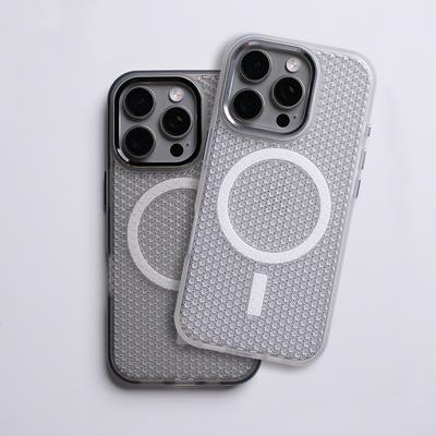 Heat Dissipation Hollow Shockproof Magnetic Case For iPhone 16 Pro Max 15 14 13 12 Magsafe Wireless Charging Breathable Cover
