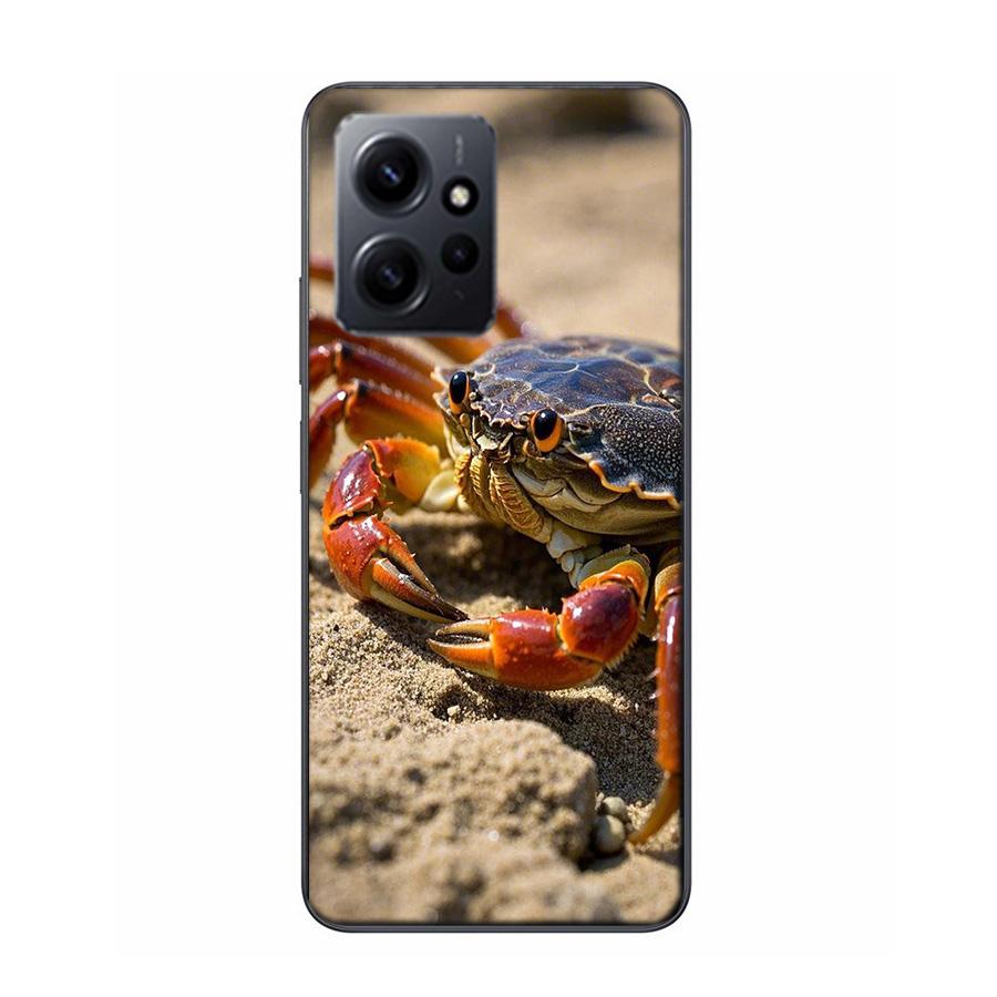 Unique Animal Crab Phone Case For Redmi 12 13C 12C 15C 9 10 10C Note 13 Pro Plus 14 15 Pro 9T 9C 9A TPU Soft Cover Clear Cell Ca