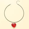 Heart Shaped Pendant Necklace For Women With Alloy Material And Punk Style
