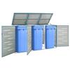 Shelter for Three Bins 207x77.5x112.5 Cm Stainless Steel