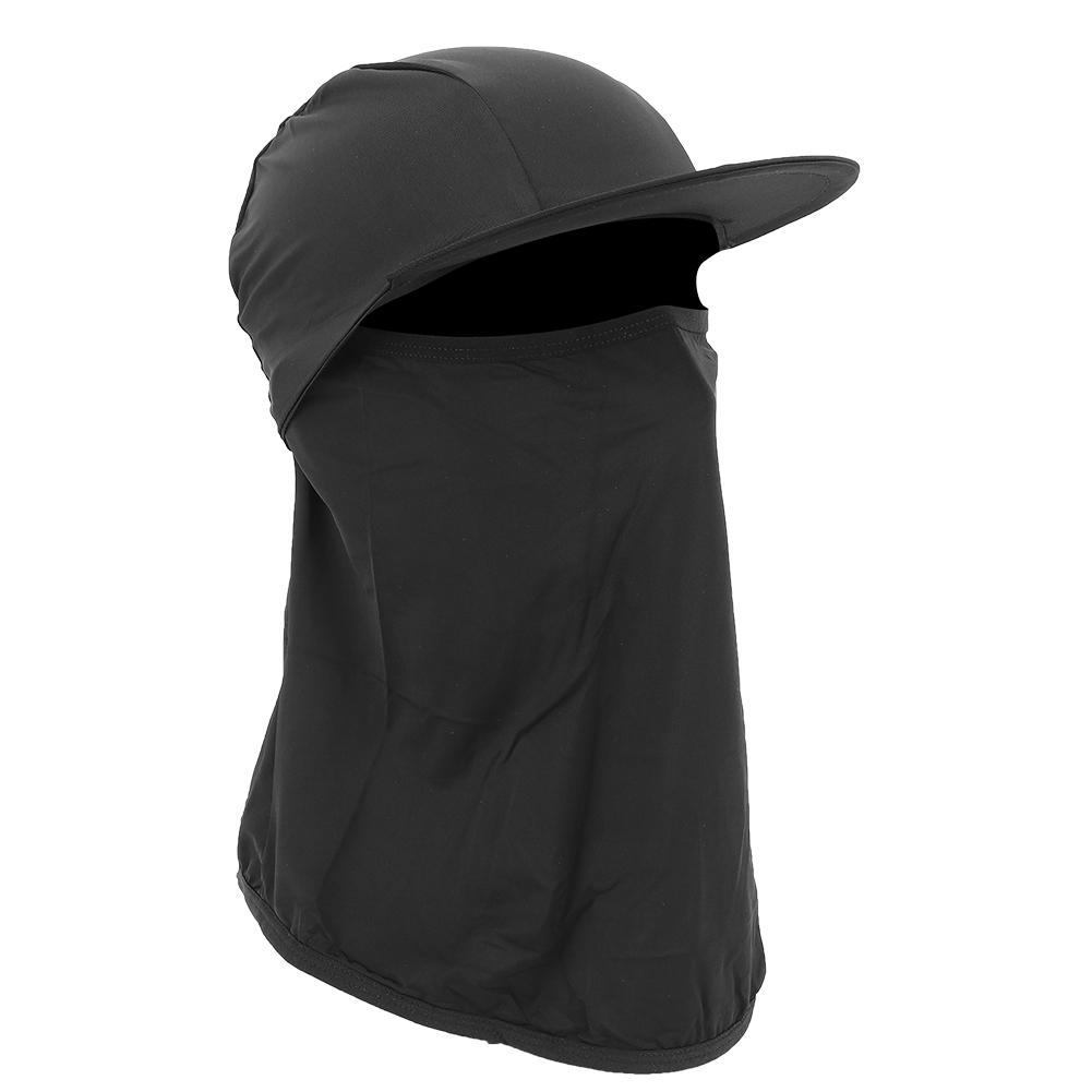 Summer Outdoor Sunscreen Cooling Face Shield With Hat Brim Water Absorption Breathable for Cycling Running Sportblack