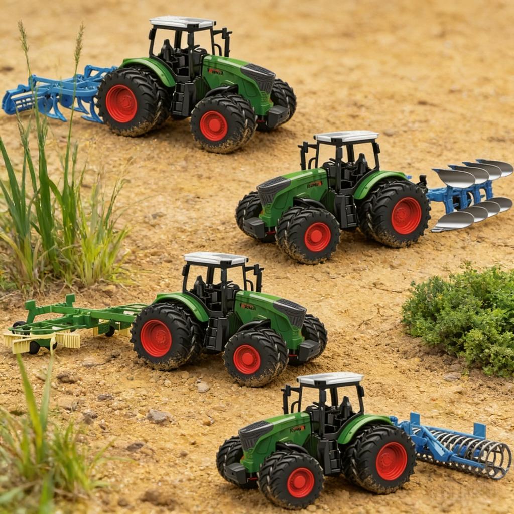 Farm Tractor Toy Set for Kids: Includes Various Types of Tractors and Tools, Suitable for Scene Entertainment and Gifting.