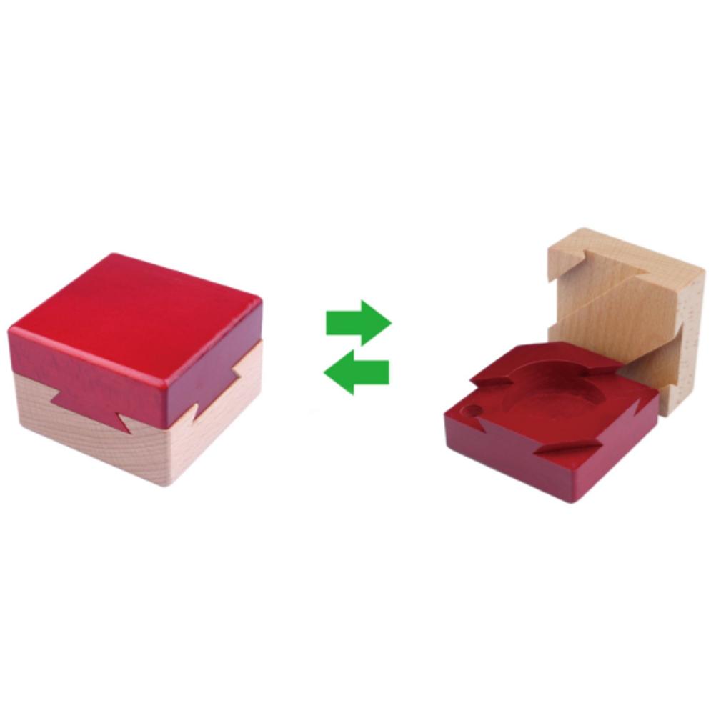 Puzzle Box Mini 3D Brain Teaser Wooden Secret Compartment Lock Box Brain Puzzle Toy for Child and