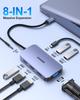 BENFEI Hub Docking MST Docking Station with 2 and 3 USB 100W PD and Audio Compatible with iPhone 15 MacBook iPad iMac XPS and Gray USB-C 8-in-1