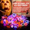10PCS Halloween Glowing Ring, Halloween Party Gift Glowing Toy Glowing Finger LED Ring Flashing Jelly Rubber Ring