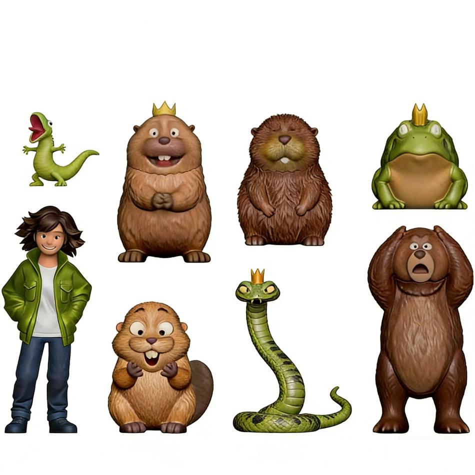 8Pcs  Hoppers Beaver Transformation Plan Series Action Figures Collectible Ornament Home Decor Toy for Fans