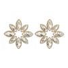 Women's Study Earring Exaggerated Alloy Glass Crystal Flower Earrings Needle Premium Earrings