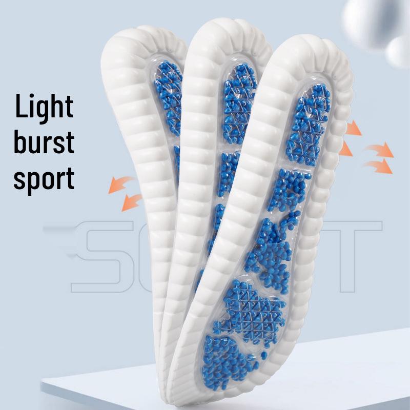 Popcorn Air Cushion High Elastic Sports Insole - Breathable, Sweat-Absorbent, Soft, for Running & Military Training