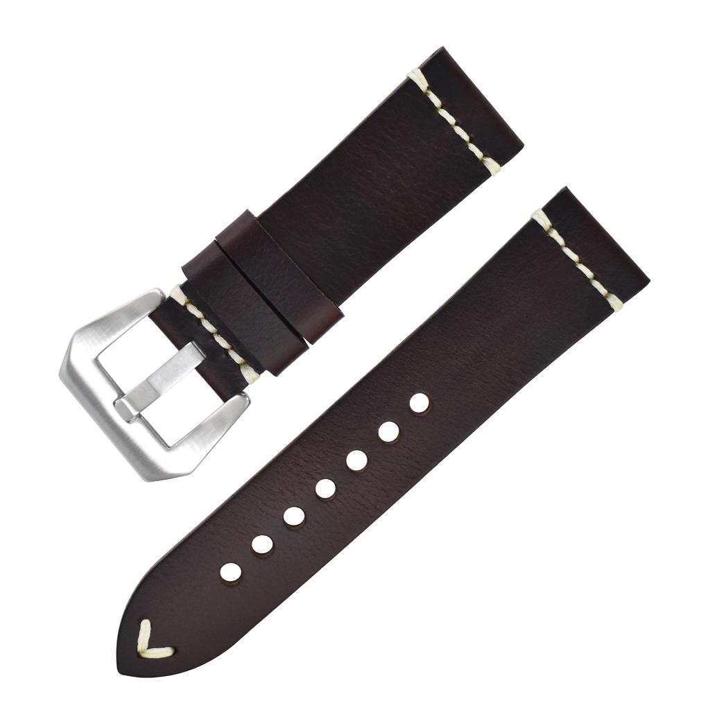 Handmade In Pure Cowhide, Suitable For Apple Watch, Cracked Leather Strap, Stainless Steel Pin Buckle, Fat Sea Strap.