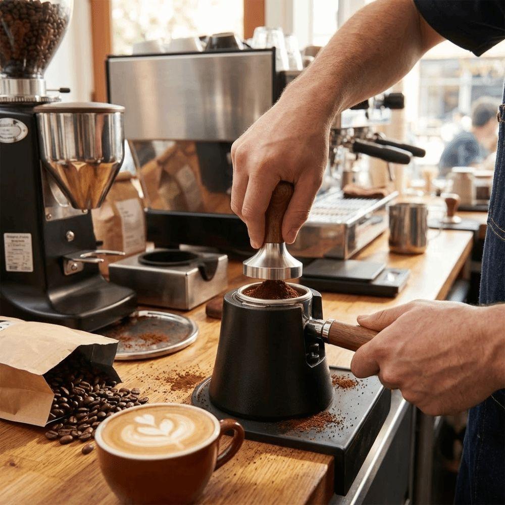 51/53/58 MM Coffee Tamper Holder Height Adjustable Anti-slip Base Coffee Pressing Seat Universal Card Slot Coffee Tamper Base