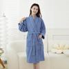 Xusheng Pure Cotton Pineapple Grid Long Bathrobe for Couples - Absorbent Yukata Sleepwear