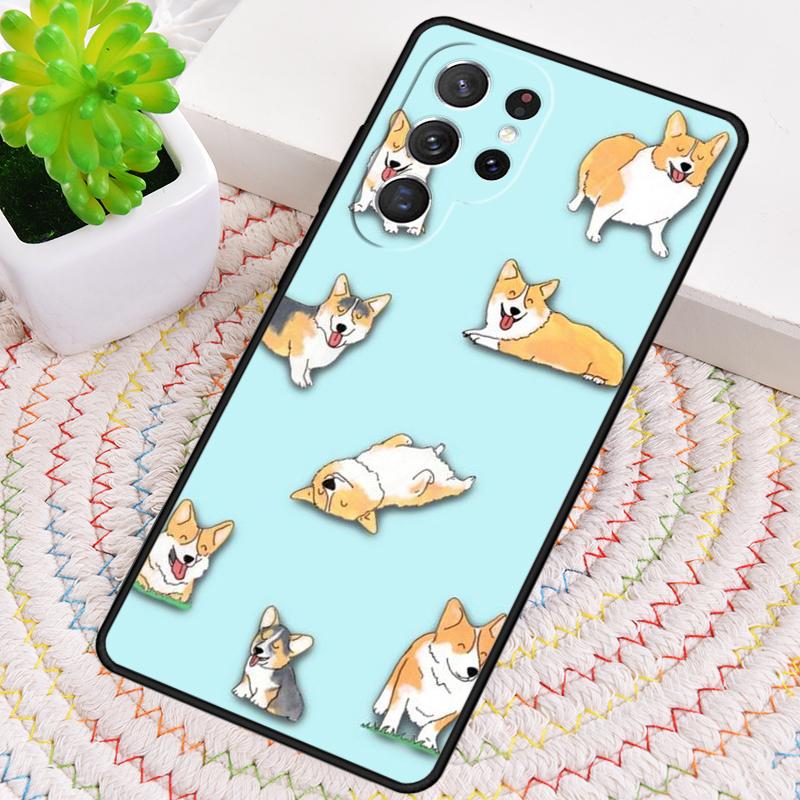 Schattig Cartoon Corgi Hond Patroon Telefoonhoesje voor Samsung Galaxy note 10 pro S26 Ultra S23 S24 FE S25 S21 S22 PLUS schokbestendig Cover