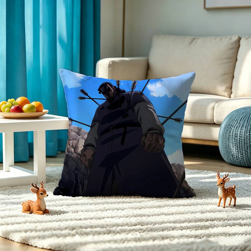 V-Vinland Saga Thors Snorresson Square Double-Sided printed Pillow Case Bedroom Bedside Pillow Sofa Cushion Cover