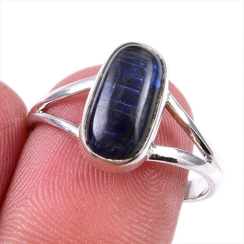 

Natural Kyanite Gemstone Handmade 925 Solid Sterling Silver Gift Ring S.8 G3u78