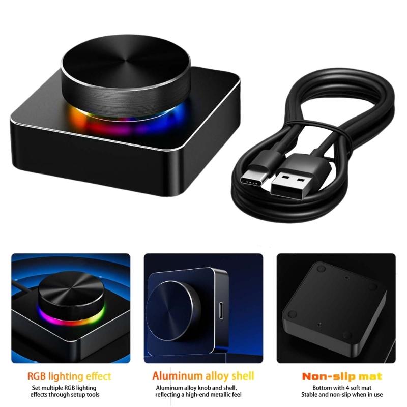 Multifunction Color Illuminating USB Sound Knob Adjustment Quiet Playback Control Wide Compatibility