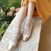 Koreanische Mode Damen Socken Japanischer Stil Spitze Blume Locker Lange Socken Damen Sommer Dünn Netz Atmungsaktiv Harajuku Retro Socken