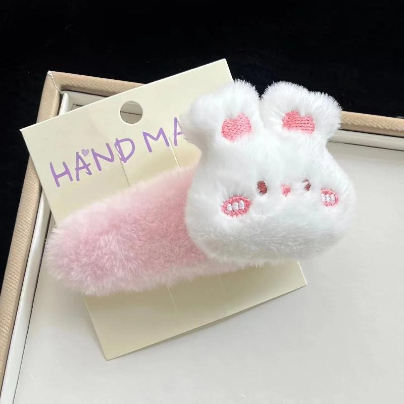 Cute Bunny Plush Hairpin Angel Wing Children Girl Hair Clip Accessories Rabbit Barrettes Headdress Headwear Hairclip Ornaments