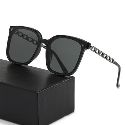 New Rectangle Sunglasses Women's Metal Chain Strip Mirror Leg Sun Glasses Women's Outdoor Driving Eyewear UV400