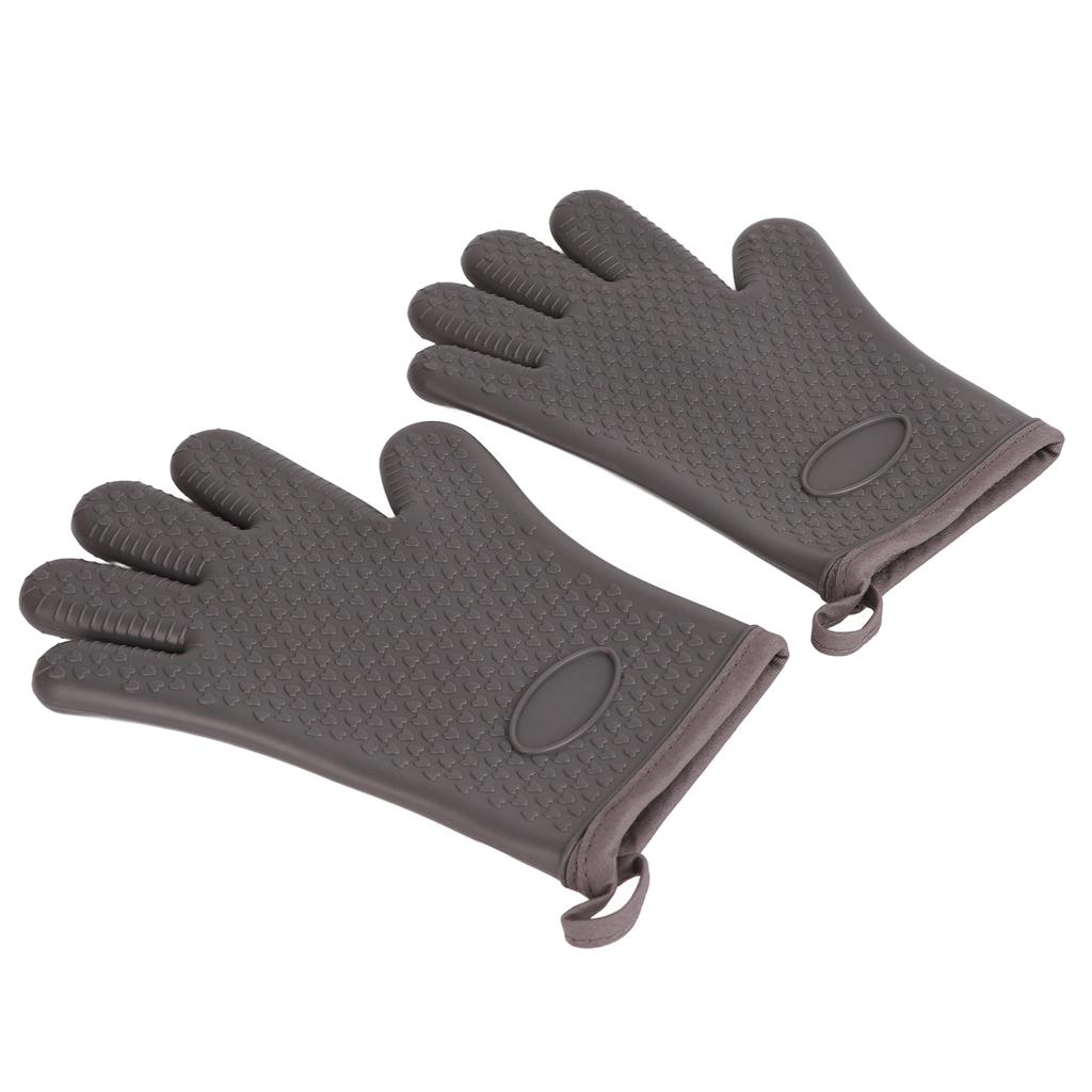 Hitzebeständige Handschuhe Grillhandschuhe Verbrühschutz Silikon Ofenhandschuhe für Küche Kochen Backen