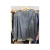 Xiao Wang's Retro Denim Round Neck Oversized Casual Jacket