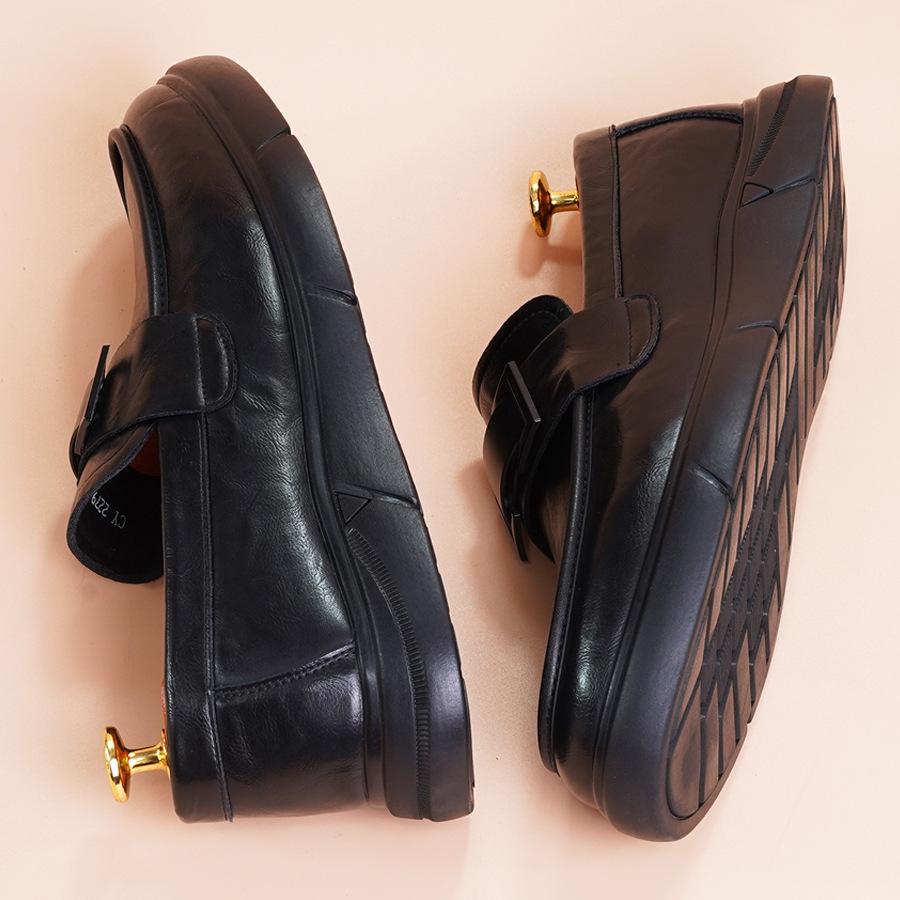 Doudou Schuhe Herren 2025 Herbst neue Herrenschuhe echtes Leder Einslipper atmungsaktiv vielseitig lässige Lederschuhe Fahrschuhe Tide