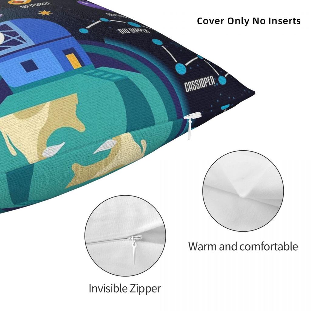 Space Universe Solar Big Bang Square Pillowcase Polyester Linen Velvet Creative Zip Decor Sofa Cushion Case 18"