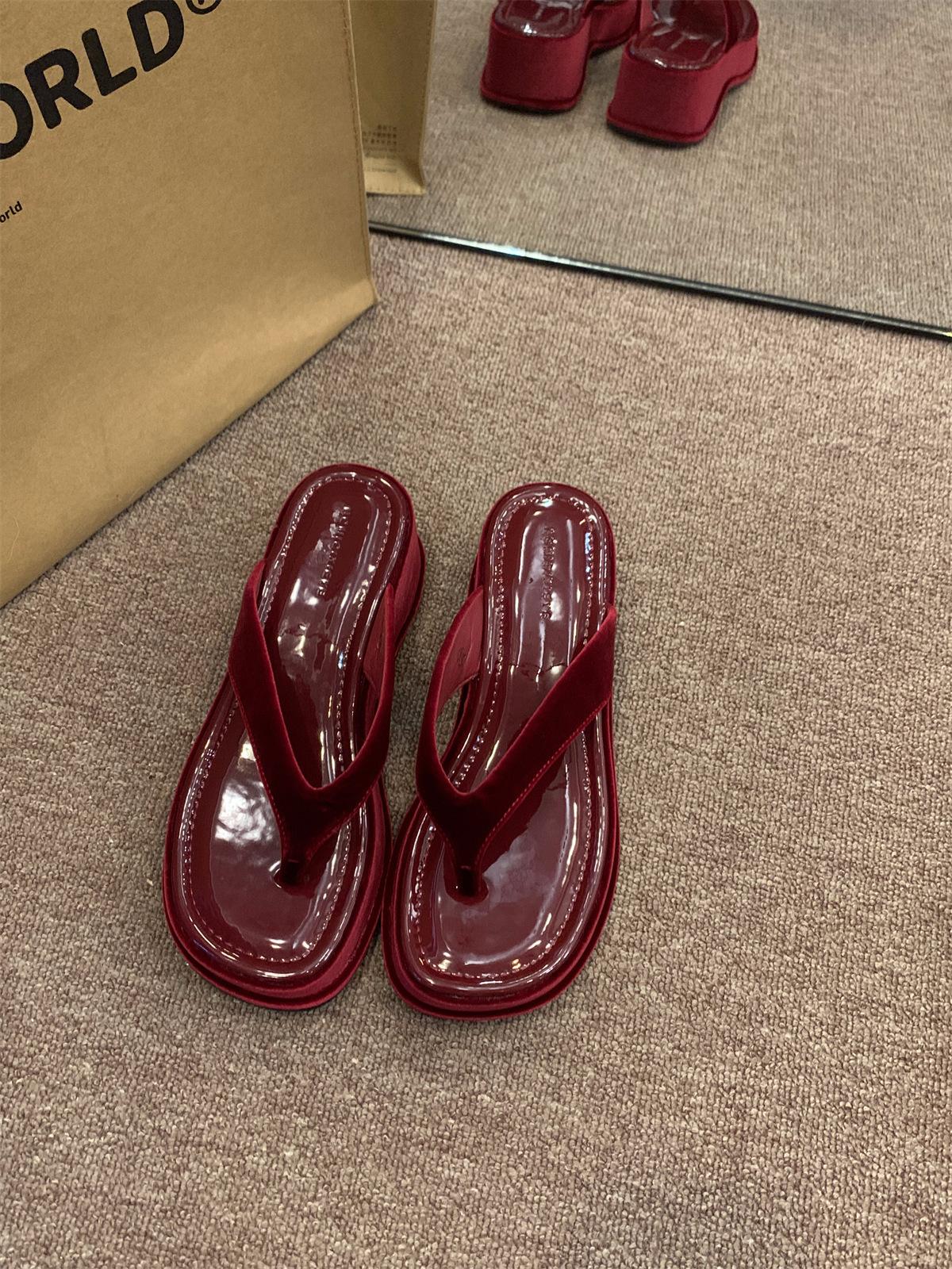 

Шлепанцы на толстой подошве, женская обувь, новинка 2025 года, модные босоножки, увеличивающие рост 39