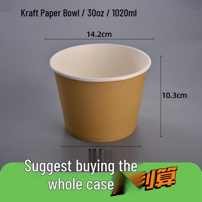 Kraft Color Paper Soup Bowl – Disposable Round Soup Box for Takeout & Fast Food