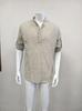 Men's Plus Size Long-Sleeved Linen-Cotton Shirt - Solid Color, Loose Fit