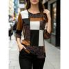 Color Block Striped Crew Neck Long Sleeve T-Shirt Slim Fit Casual Top Daily Wear