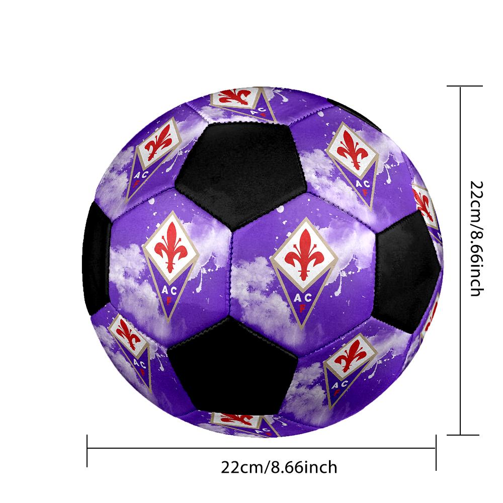 SIZE 5 ACF Fiorentina Soccer Ball Colorful All Ages Machine Stitched PVC Competition Ready Durable High-Bounce