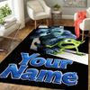 Custom 1Pc Furry Monster Characters Flannel Personalized Rug Non Slip Floor Mat Soft Carpet for Living Bedroom Office Home Decor Gift