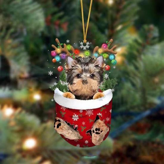 Christmas Tree Hanging Pendant Funny Stockings Design Double-sided Printing Non-fading Charm Ornaments