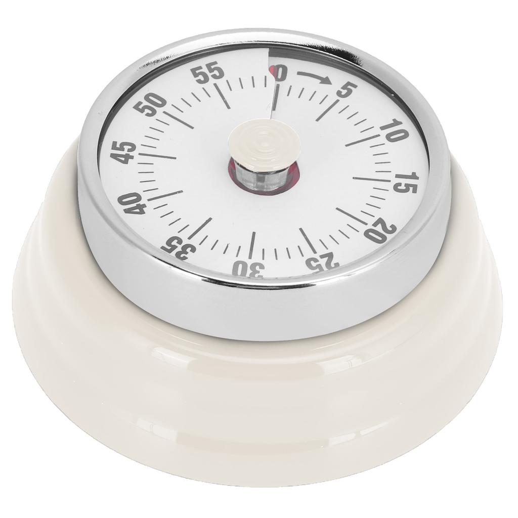 Magnetic Kitchen Timer Manual Mechanical Alarm Cooking Countdown Reminder for Time ManagementVisual Timer: White