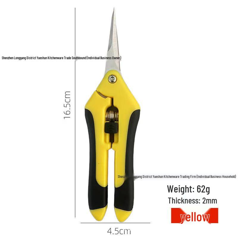 Sharp Pointed Stainless Steel Pruning Shears for Gardening and Fruit Picking